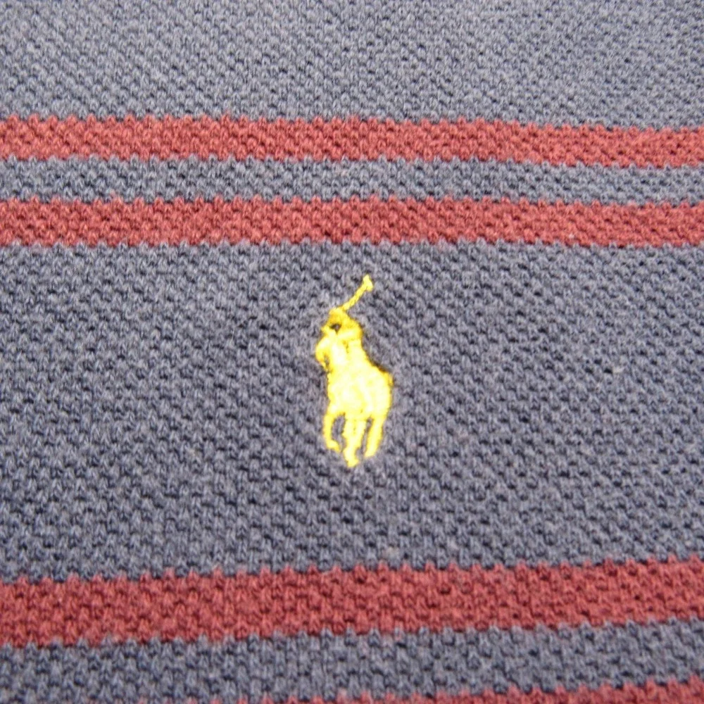 Polo Ralph Lauren Polo Shirt Mens‎ 2XL Big Navy Red Striped Pique Short Sleeve